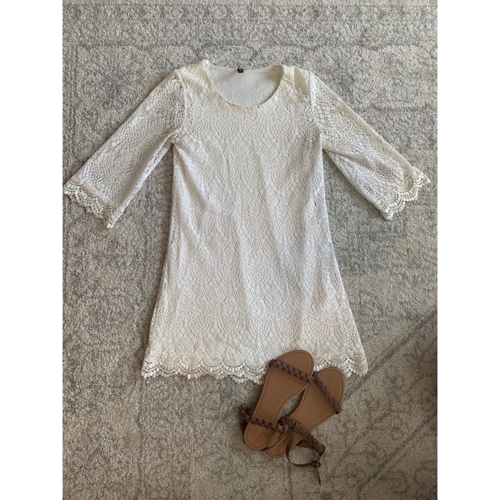 Angelic White Crochet Dress